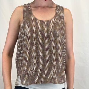 Women's 2b bebe XL Sequin Tank Top Beige Multicolor Sparkle Blouse